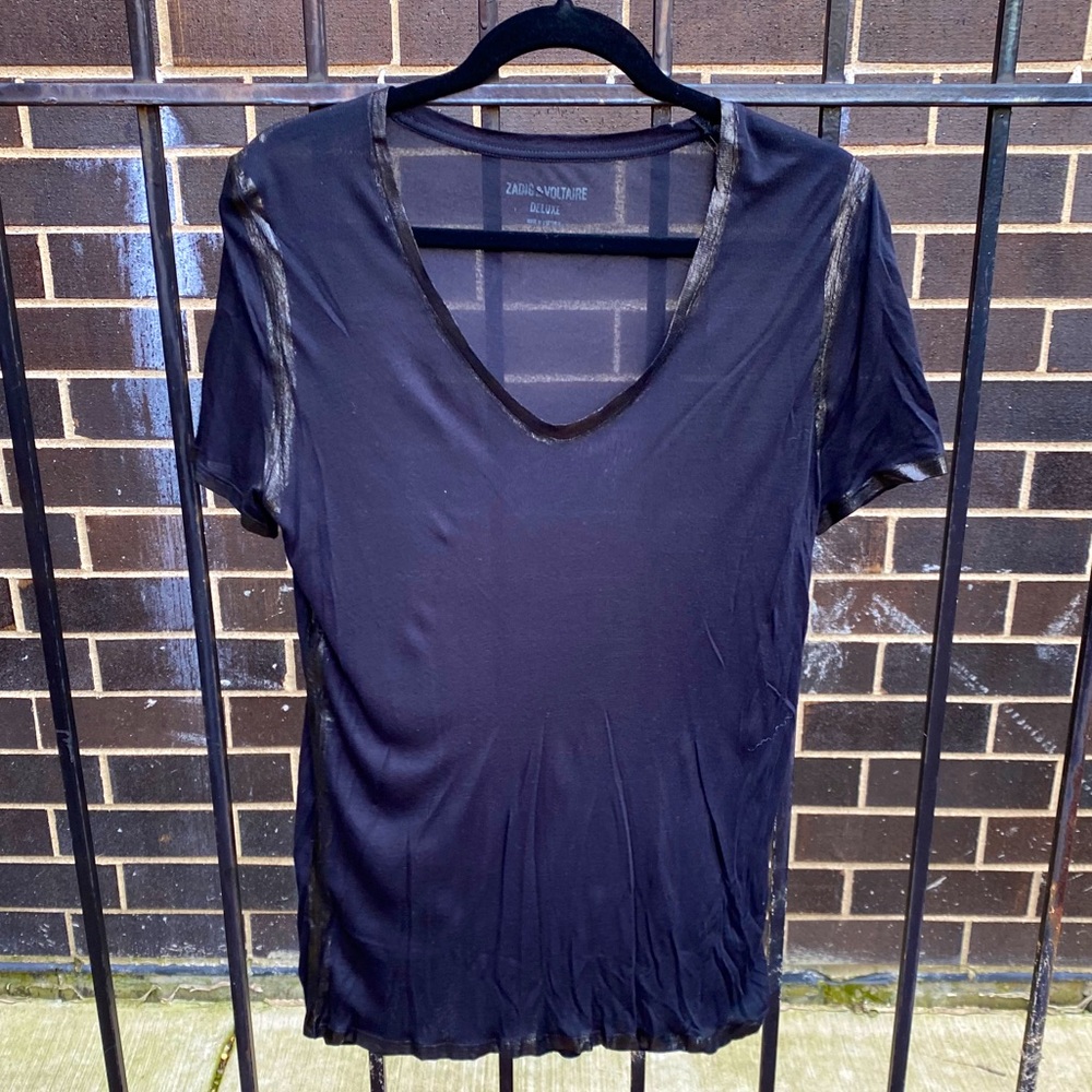 Zadig & Voltaire black tee with detailing